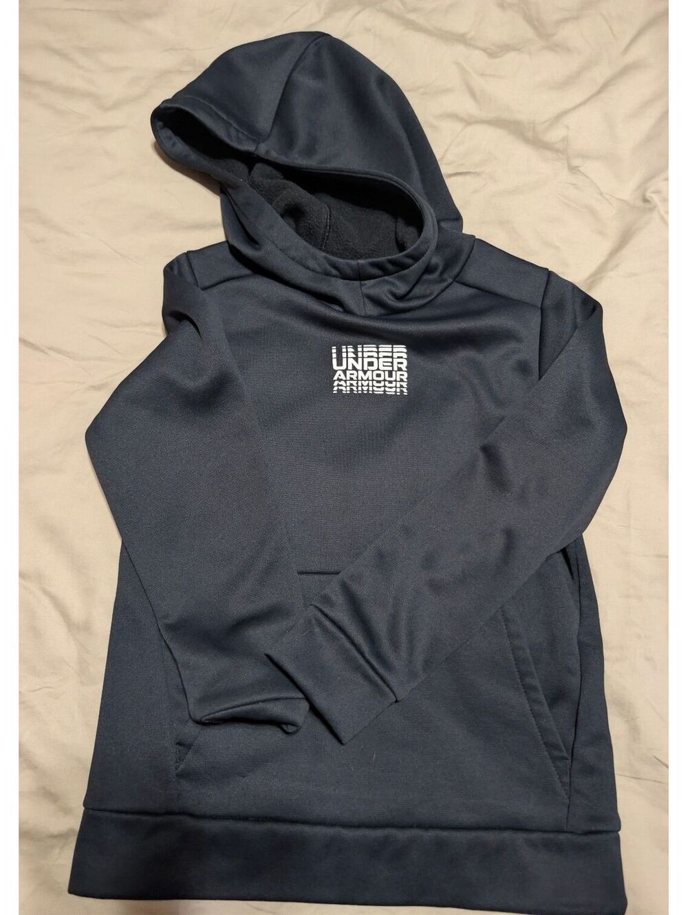 Under Armour Youth Loose Fit Black Hoodie Sweatshirt Size YS